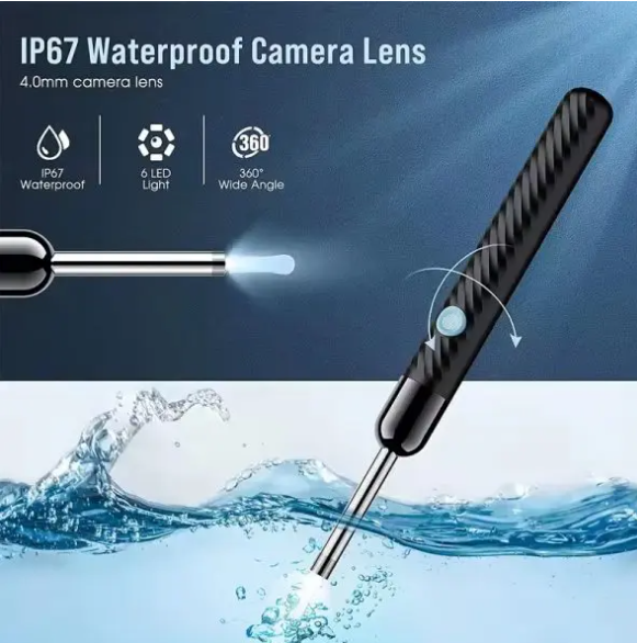 Ear Wax Removal Kit – 8-Piece Ear Cleaner with 1080P Camera, 6 Ear Spoons, iOS & Android Compatible